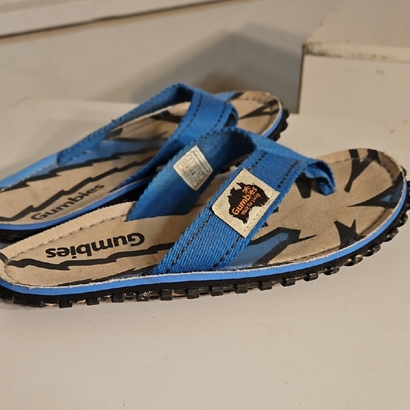 Women's Blue Flip Flops - Picture 3 of 5